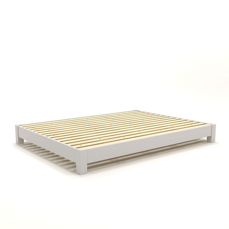 Solid Wood Standard Bed Contemporary Rubberwood Platform Bed with Legs
