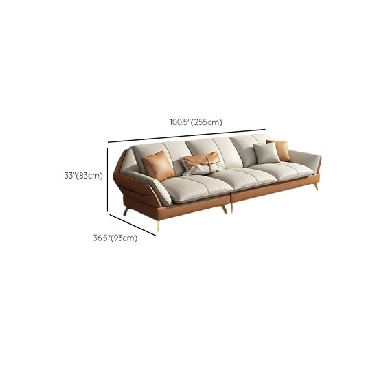 32 "h glam sezionale divano bianco cuscino in pelle posteriore sezionale