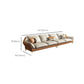 Canapé sectionnel Glam de 32 po de hauteur avec coussin en cuir blanc et dossier sectionnel