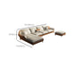 Canapé sectionnel Glam de 32 po de hauteur avec coussin en cuir blanc et dossier sectionnel