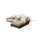 Canapé sectionnel Glam de 32 po de hauteur avec coussin en cuir blanc et dossier sectionnel