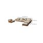 Canapé sectionnel Glam de 32 po de hauteur avec coussin en cuir blanc et dossier sectionnel