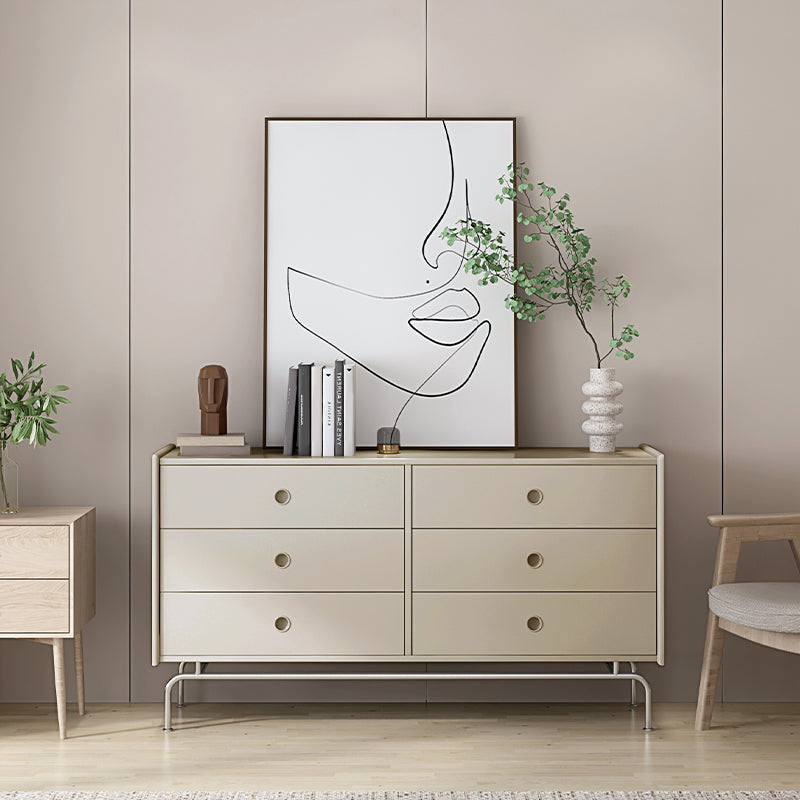 Mid-Century Modern Accent Chest with Drawers and Straight Legs in Brone 47"L x 16"W x 32"H Apricot 6 Clearhalo 'Cabinets & Chests' 'cabinets_chests' 'furn' 'furn_cabinets_chests' 'Furniture' 'Living Room Furniture' 6567763