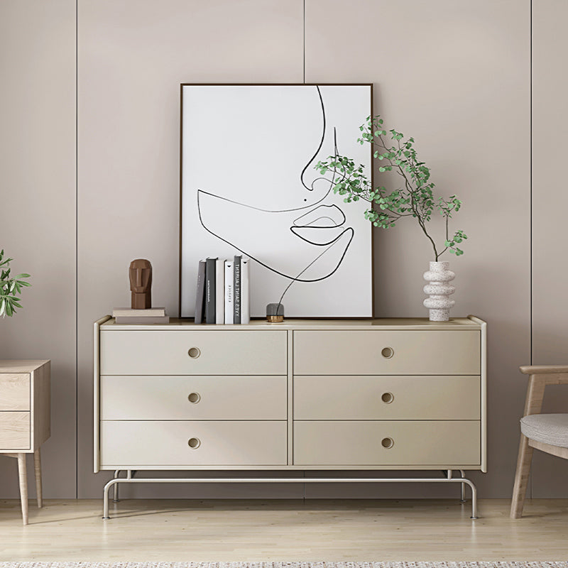 Mid-Century Modern Accent Chest with Drawers and Straight Legs in Brone 63"L x 16"W x 32"H Apricot 6 Clearhalo 'Cabinets & Chests' 'cabinets_chests' 'furn' 'furn_cabinets_chests' 'Furniture' 'Living Room Furniture' 6567765