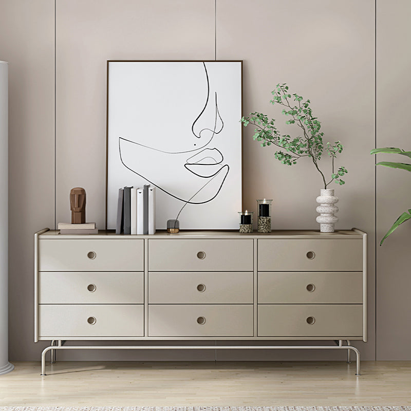 Mid-Century Modern Accent Chest with Drawers and Straight Legs in Brone 71"L x 16"W x 32"H Apricot 9 Clearhalo 'Cabinets & Chests' 'cabinets_chests' 'furn' 'furn_cabinets_chests' 'Furniture' 'Living Room Furniture' 6567769