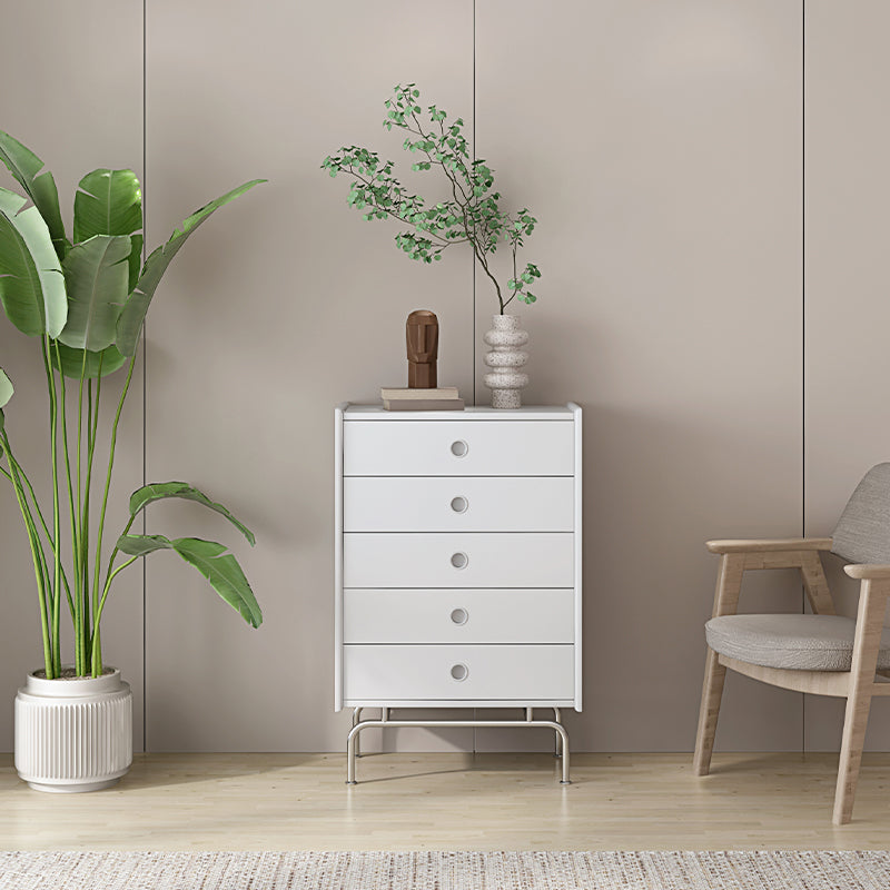 Mid-Century Modern Accent Chest with Drawers and Straight Legs in Brone 26"L x 16"W x 32"H White 5 Clearhalo 'Cabinets & Chests' 'cabinets_chests' 'furn' 'furn_cabinets_chests' 'Furniture' 'Living Room Furniture' 6567771