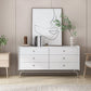 Mid-Century Modern Accent Chest with Drawers and Straight Legs in Brone 63"L x 16"W x 32"H White 6 Clearhalo 'Cabinets & Chests' 'cabinets_chests' 'furn' 'furn_cabinets_chests' 'Furniture' 'Living Room Furniture' 6567775