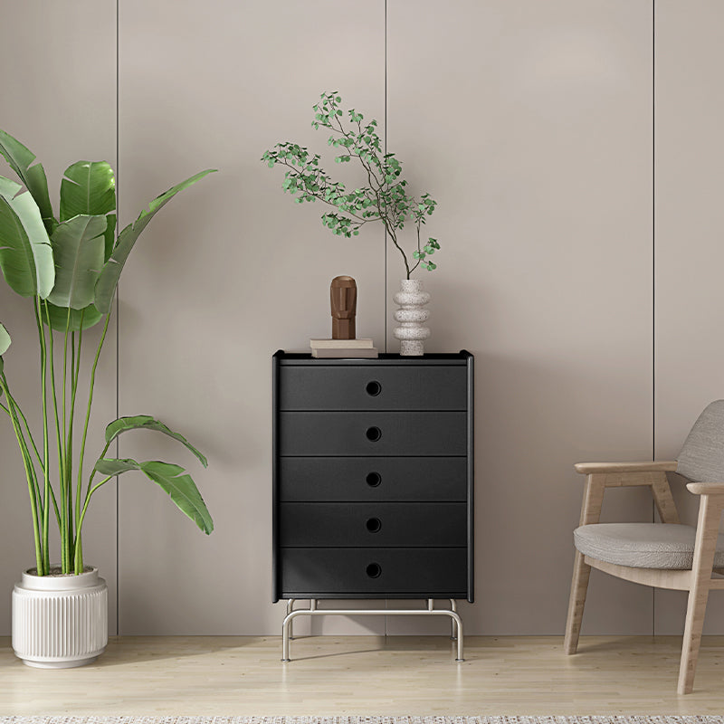 Mid-Century Modern Accent Chest with Drawers and Straight Legs in Brone 26"L x 16"W x 32"H Black 5 Clearhalo 'Cabinets & Chests' 'cabinets_chests' 'furn' 'furn_cabinets_chests' 'Furniture' 'Living Room Furniture' 6567781