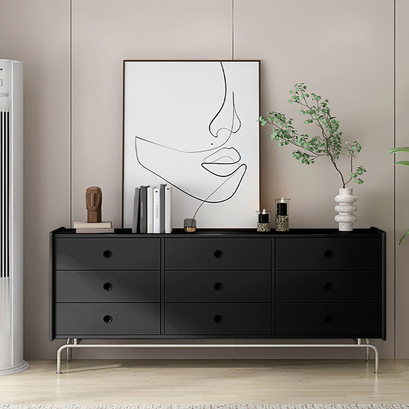 Mid-Century Modern Accent Chest with Drawers and Straight Legs in Brone 71"L x 16"W x 32"H Black 9 Clearhalo 'Cabinets & Chests' 'cabinets_chests' 'furn' 'furn_cabinets_chests' 'Furniture' 'Living Room Furniture' 6567789