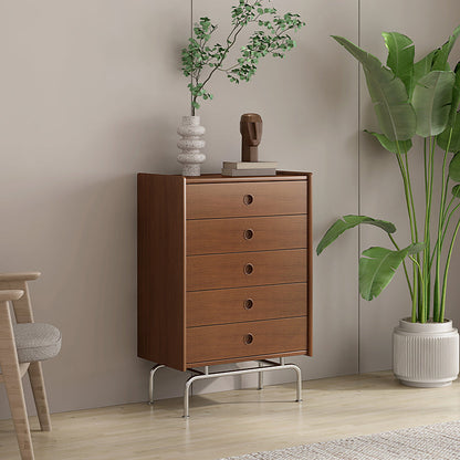 Mid-Century Modern Accent Chest with Drawers and Straight Legs in Brone 26"L x 16"W x 32"H Cherry 5 Clearhalo 'Cabinets & Chests' 'cabinets_chests' 'furn' 'furn_cabinets_chests' 'Furniture' 'Living Room Furniture' 6567790