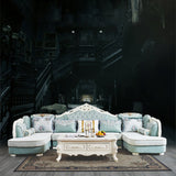 74" Wide French Country Sectional Sofa Tufted Split-Back Sleeper Sectional