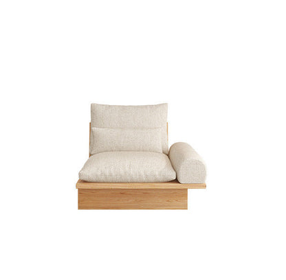 Contemporary Beige Sofa with Pillows Back and Drawers for Living Room