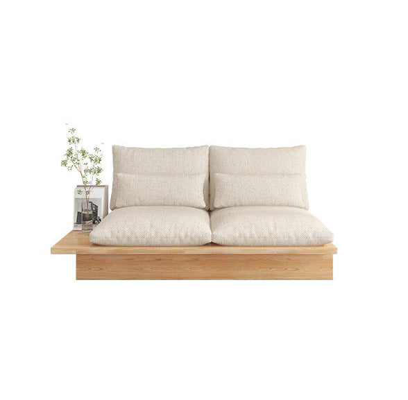 Sofá beige contemporáneo con almohadas posteriores y cajones para la sala de estar