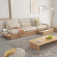 Contemporary Beige Sofa with Pillows Back and Drawers for Living Room