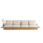 Contemporary Beige Sofa with Pillows Back and Drawers for Living Room