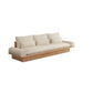 Contemporary Beige Sofa with Pillows Back and Drawers for Living Room