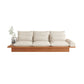 Contemporary Beige Sofa with Pillows Back and Drawers for Living Room