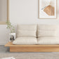 Contemporary Beige Sofa with Pillows Back and Drawers for Living Room