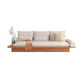 Contemporary Beige Sofa with Pillows Back and Drawers for Living Room
