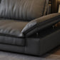 Mid Century Modern Black Sofa with Pillow Top Arm and Loose Back