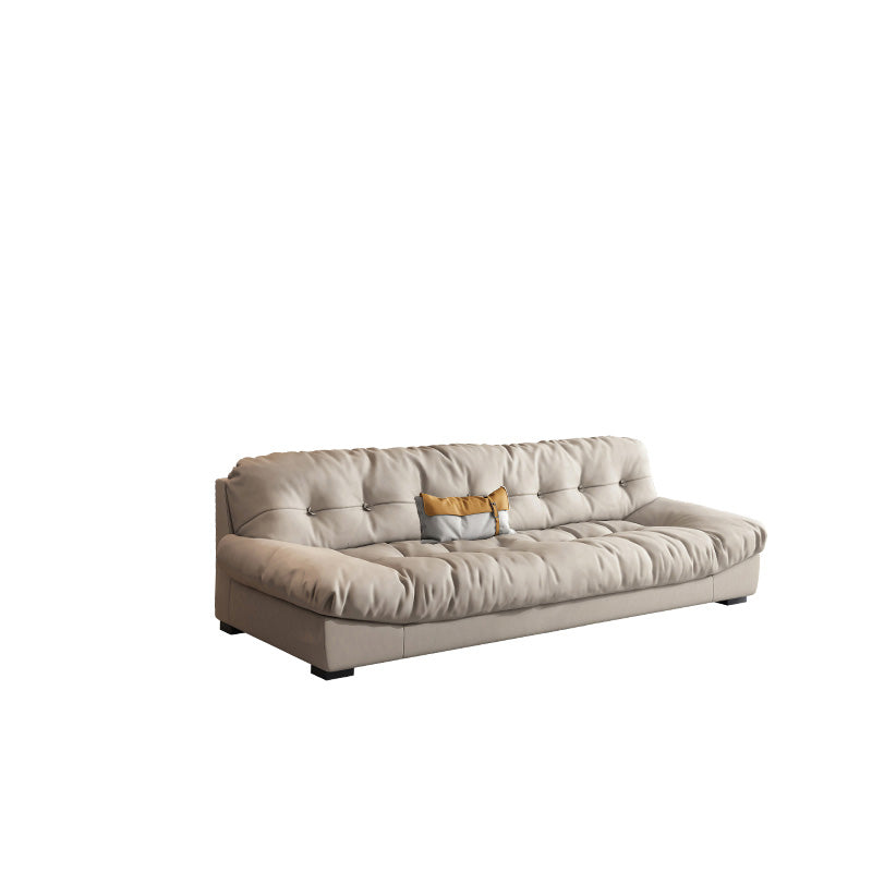Scandinavian Beige Sofa with Tufted Back and Flared Arm for Living Room 83"L x 43"W x 31.5"H Clearhalo 'furn' 'furn_sofas' 'Furniture' 'Living Room Furniture' 'Sofa' 'sofas' 6567914