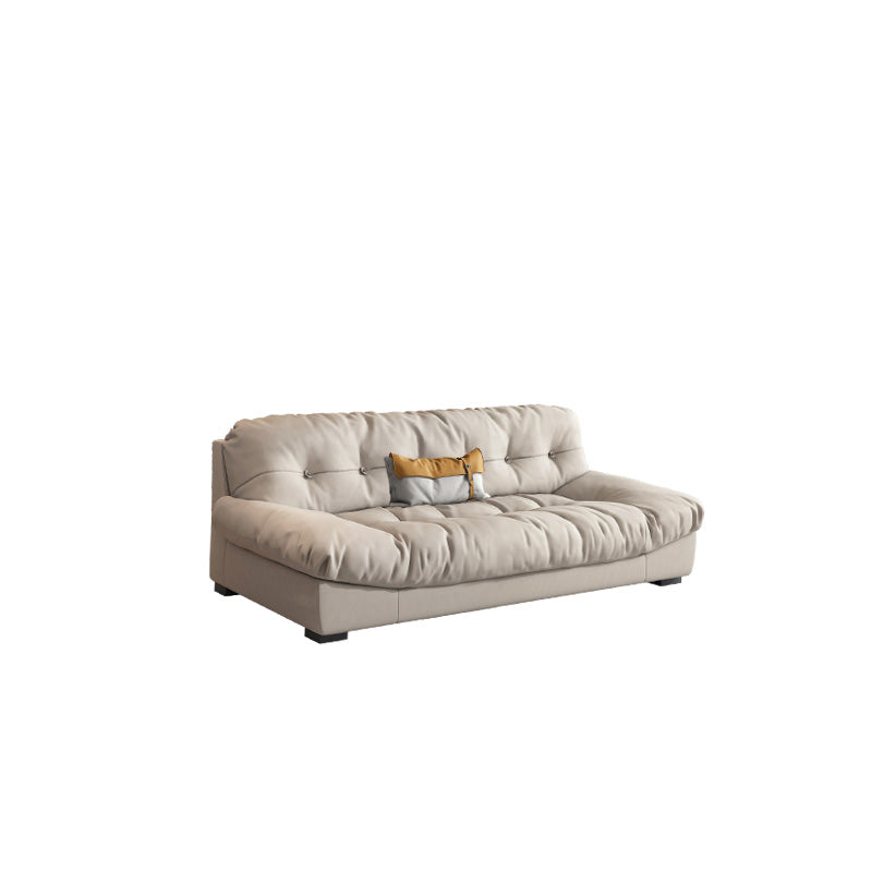 Scandinavian Beige Sofa with Tufted Back and Flared Arm for Living Room 75"L x 43"W x 31"H Clearhalo 'furn' 'furn_sofas' 'Furniture' 'Living Room Furniture' 'Sofa' 'sofas' 6567915