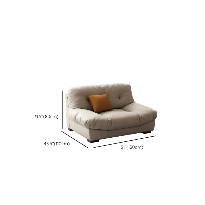 Scandinavian Beige Sofa with Tufted Back and Flared Arm for Living Room Clearhalo 'furn' 'furn_sofas' 'Furniture' 'Living Room Furniture' 'Sofa' 'sofas' 6567925
