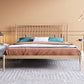 Glam Golden Finish Metallic Bed Wire-Grid Iron Bed Frame with Headboard