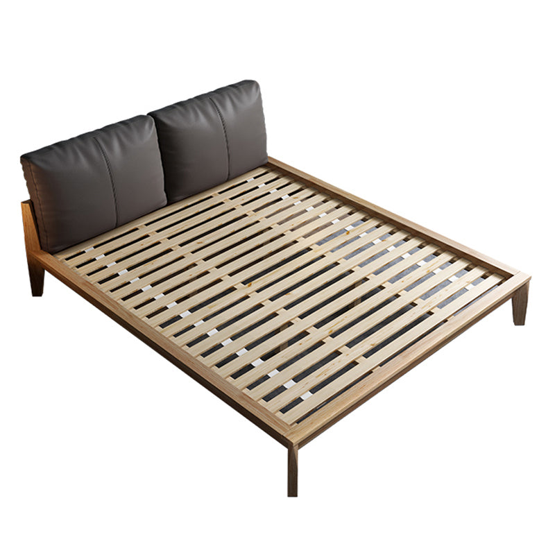 モダンパネルベッド不幸な木材標準ベッド布張りヘッドボードなし