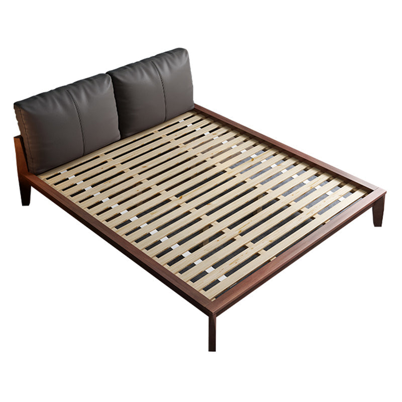 モダンパネルベッド不幸な木材標準ベッド布張りヘッドボードなし