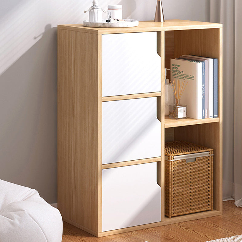 Modern Knobs Handle Storage Cabinet Solid Wood Standard Cabinet 19.7"L x 9.4"W x 31.5"H Natural Wood White Clearhalo 'Cabinets & Chests' 'cabinets_chests' 'furn' 'furn_cabinets_chests' 'Furniture' 'Living Room Furniture' 6568058