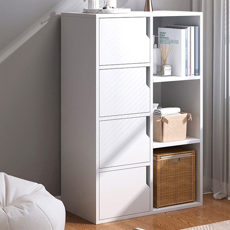 Modern Knobs Handle Storage Cabinet Solid Wood Standard Cabinet 19.7"L x 9.4"W x 41.3"H White Clearhalo 'Cabinets & Chests' 'cabinets_chests' 'furn' 'furn_cabinets_chests' 'Furniture' 'Living Room Furniture' 6568064