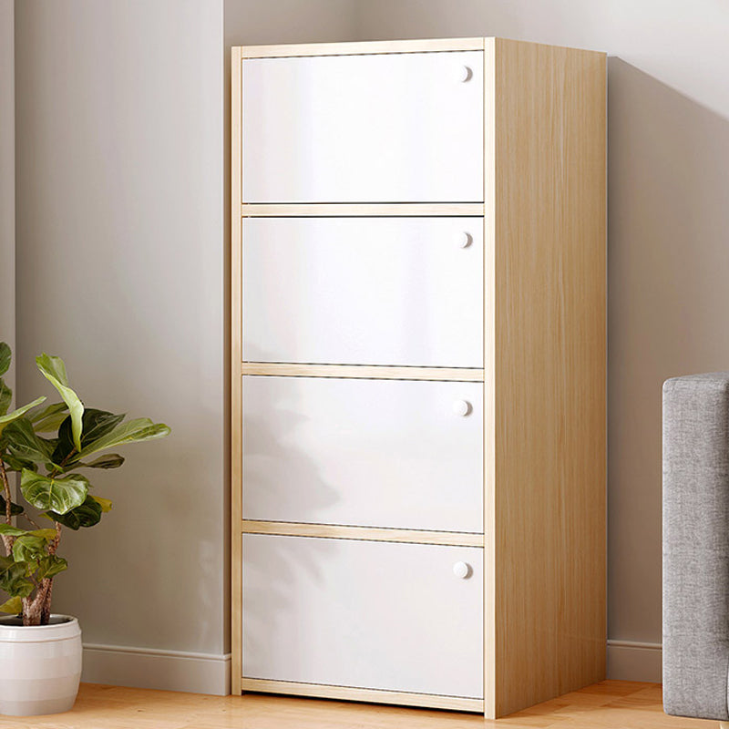 Modern Knobs Handle Storage Cabinet Solid Wood Standard Cabinet 16"L x 12"W x 41"H Natural Wood White Clearhalo 'Cabinets & Chests' 'cabinets_chests' 'furn' 'furn_cabinets_chests' 'Furniture' 'Living Room Furniture' 6568066