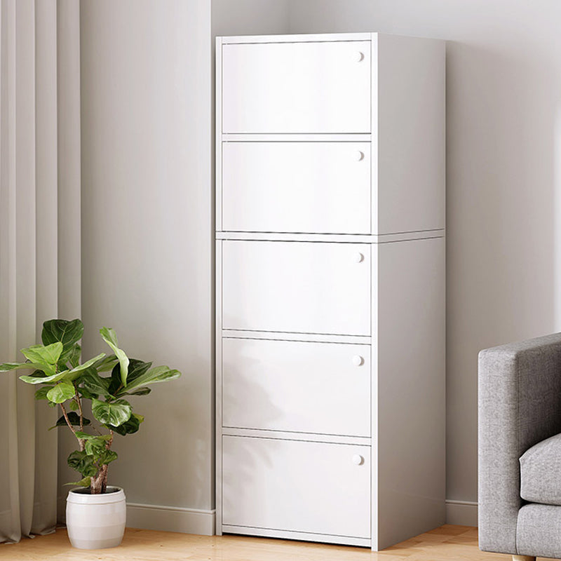 Modern Knobs Handle Storage Cabinet Solid Wood Standard Cabinet 16"L x 12"W x 50"H White Clearhalo 'Cabinets & Chests' 'cabinets_chests' 'furn' 'furn_cabinets_chests' 'Furniture' 'Living Room Furniture' 6568073