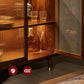 Storage Solid Wood Glass Door Cabinet Mid Century Chest in Walnut Clearhalo 'Cabinets & Chests' 'cabinets_chests' 'furn' 'furn_cabinets_chests' 'Furniture' 'Living Room Furniture' 6568106