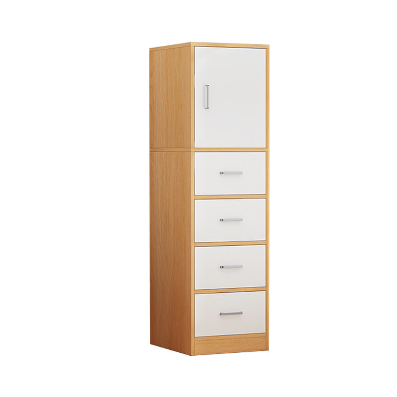 Knobs Handle Storage Cabinet Wood Standard Cabinet with Drawer 13.8"L x 15.7"W x 47.2"H Natural Wood White Clearhalo 'Cabinets & Chests' 'cabinets_chests' 'furn' 'furn_cabinets_chests' 'Furniture' 'Living Room Furniture' 6568138