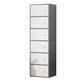 Knobs Handle Storage Cabinet Wood Standard Cabinet with Drawer 16"L x 12"W x 60"H Gray-White Clearhalo 'Cabinets & Chests' 'cabinets_chests' 'furn' 'furn_cabinets_chests' 'Furniture' 'Living Room Furniture' 6568149