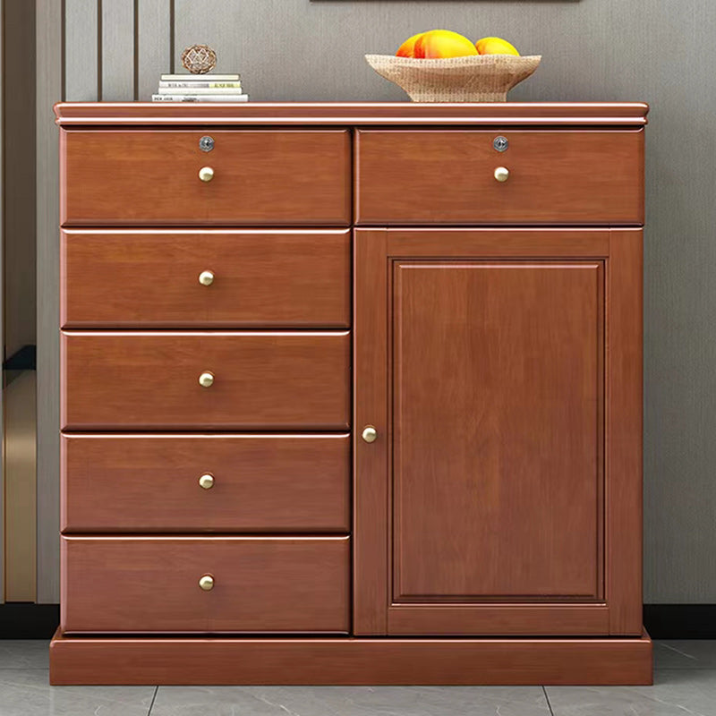 39.4" Tall Solid Wood Chest 6 - Drawer and 1 - Door Accent Cabinet Clearhalo 'Cabinets & Chests' 'cabinets_chests' 'furn' 'furn_cabinets_chests' 'Furniture' 'Living Room Furniture' 6568200