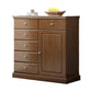 39.4" Tall Solid Wood Chest 6 - Drawer and 1 - Door Accent Cabinet Clearhalo 'Cabinets & Chests' 'cabinets_chests' 'furn' 'furn_cabinets_chests' 'Furniture' 'Living Room Furniture' 6568203
