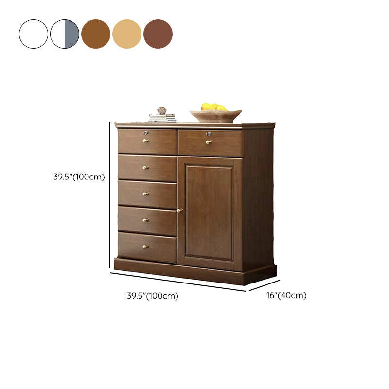 39.4" Tall Solid Wood Chest 6 - Drawer and 1 - Door Accent Cabinet Clearhalo 'Cabinets & Chests' 'cabinets_chests' 'furn' 'furn_cabinets_chests' 'Furniture' 'Living Room Furniture' 6568211