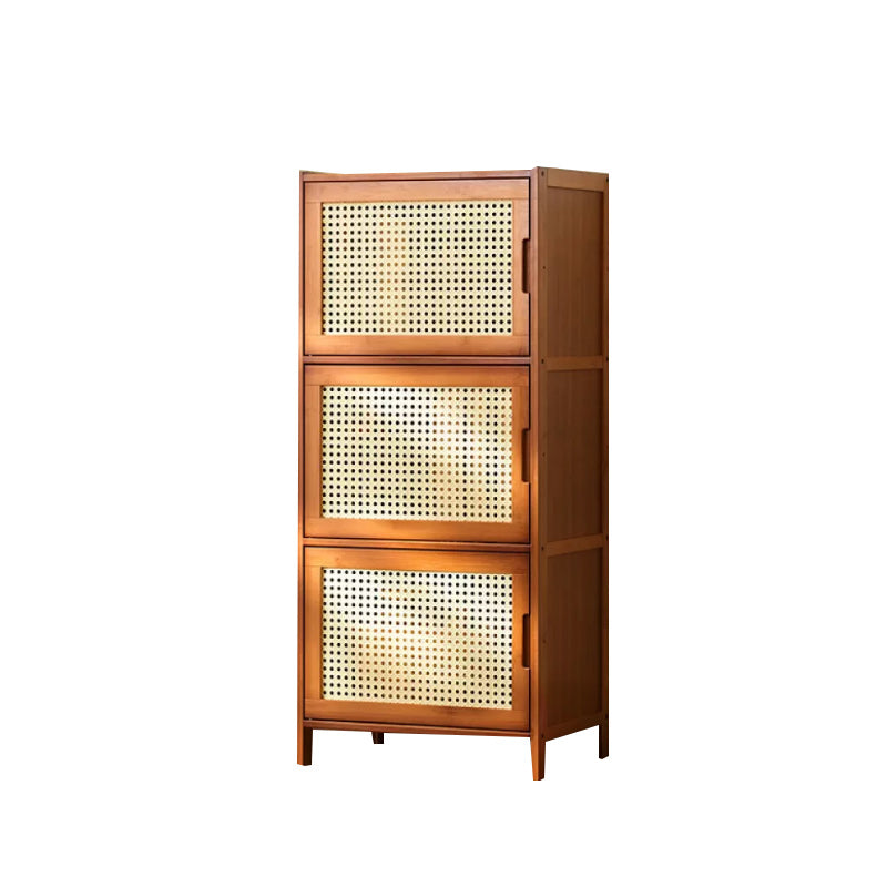 Water Resistant Storage Cabinet Glass Paned Standard Cabinet 17"L x 13"W x 38"H Wicker & Rattan Clearhalo 'Cabinets & Chests' 'cabinets_chests' 'furn' 'furn_cabinets_chests' 'Furniture' 'Living Room Furniture' 6568240