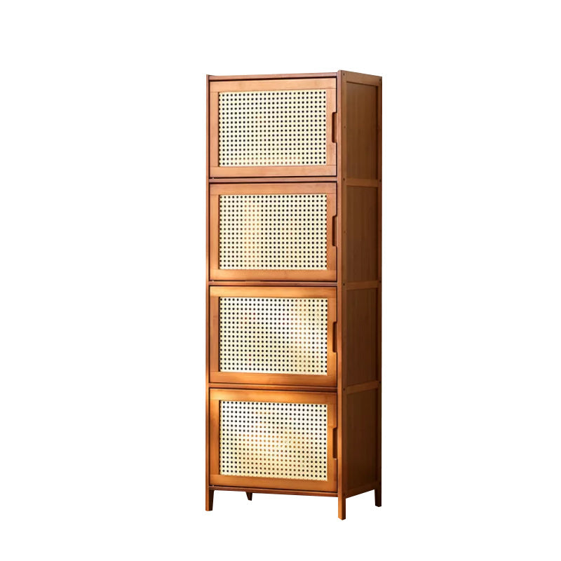 Water Resistant Storage Cabinet Glass Paned Standard Cabinet 17"L x 13"W x 49"H Wicker & Rattan Clearhalo 'Cabinets & Chests' 'cabinets_chests' 'furn' 'furn_cabinets_chests' 'Furniture' 'Living Room Furniture' 6568242