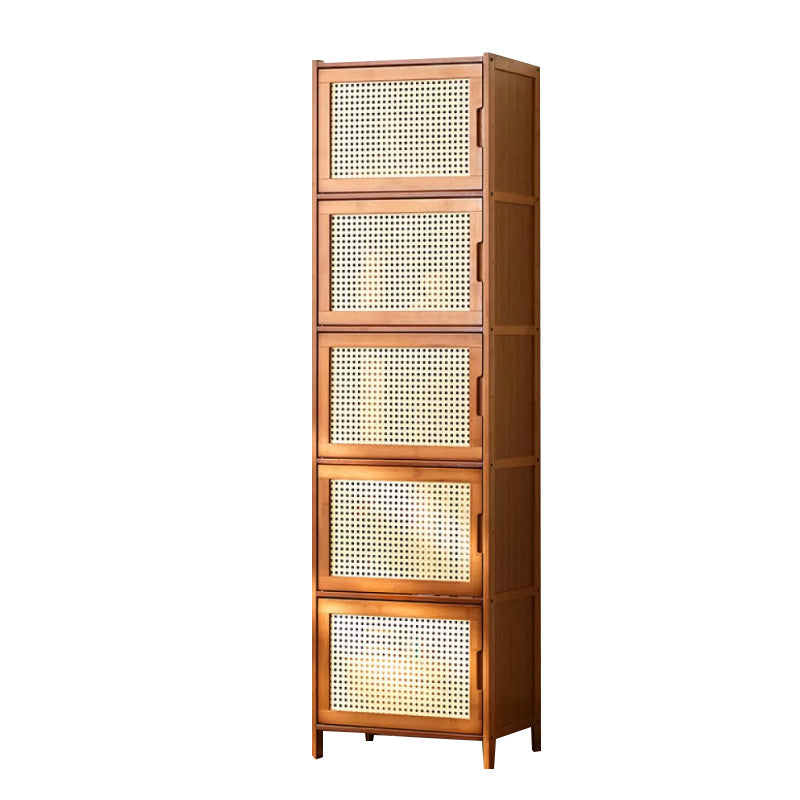 Water Resistant Storage Cabinet Glass Paned Standard Cabinet 17"L x 13"W x 61"H Wicker & Rattan Clearhalo 'Cabinets & Chests' 'cabinets_chests' 'furn' 'furn_cabinets_chests' 'Furniture' 'Living Room Furniture' 6568243