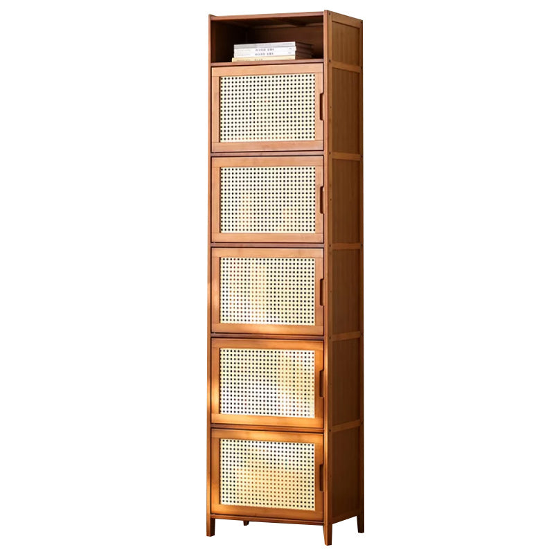 Water Resistant Storage Cabinet Glass Paned Standard Cabinet 17"L x 13"W x 67"H Wicker & Rattan Clearhalo 'Cabinets & Chests' 'cabinets_chests' 'furn' 'furn_cabinets_chests' 'Furniture' 'Living Room Furniture' 6568245