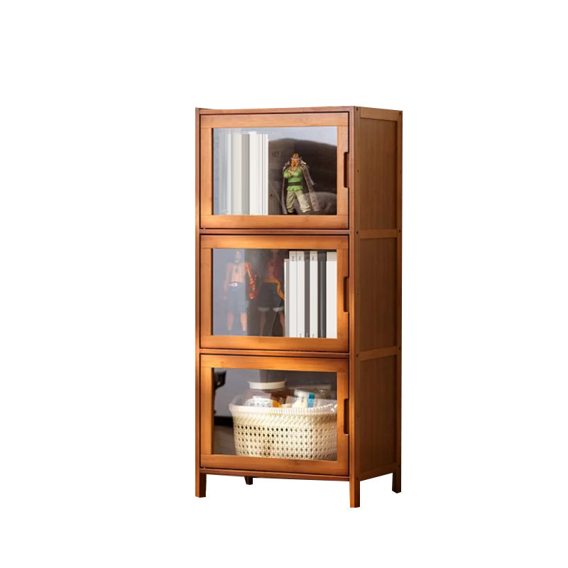 Water Resistant Storage Cabinet Glass Paned Standard Cabinet 17"L x 13"W x 38"H Transparent Glass Clearhalo 'Cabinets & Chests' 'cabinets_chests' 'furn' 'furn_cabinets_chests' 'Furniture' 'Living Room Furniture' 6568247