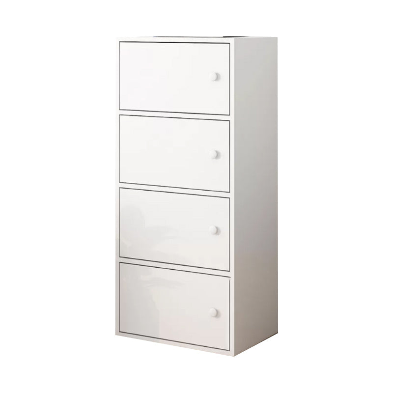 Simple Side Cabinet with Doors Modern Faux Wood Accent Cabinet 16"L x 12"W x 40"H White Clearhalo 'Cabinets & Chests' 'cabinets_chests' 'furn' 'furn_cabinets_chests' 'Furniture' 'Living Room Furniture' 6568267