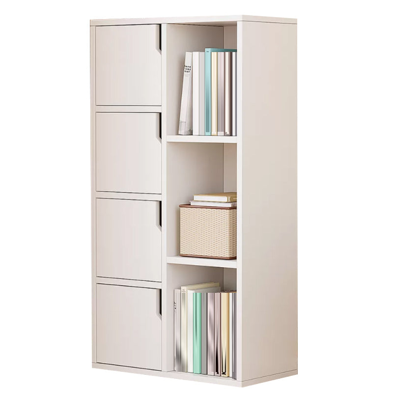 Simple Side Cabinet with Doors Modern Faux Wood Accent Cabinet 19.7"L x 9.8"W x 40.2"H White Clearhalo 'Cabinets & Chests' 'cabinets_chests' 'furn' 'furn_cabinets_chests' 'Furniture' 'Living Room Furniture' 6568270