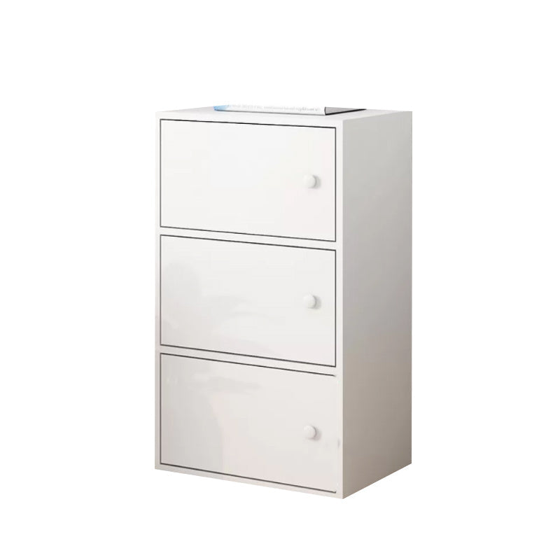 Simple Side Cabinet with Doors Modern Faux Wood Accent Cabinet 15.7"L x 11.8"W x 30.7"H White Clearhalo 'Cabinets & Chests' 'cabinets_chests' 'furn' 'furn_cabinets_chests' 'Furniture' 'Living Room Furniture' 6568273