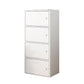 Simple Side Cabinet with Doors Modern Faux Wood Accent Cabinet 16"L x 10"W x 40"H White Clearhalo 'Cabinets & Chests' 'cabinets_chests' 'furn' 'furn_cabinets_chests' 'Furniture' 'Living Room Furniture' 6568275