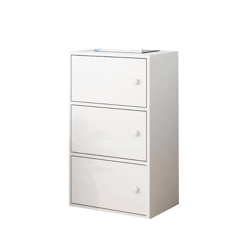 Simple Side Cabinet with Doors Modern Faux Wood Accent Cabinet 16"L x 10"W x 31"H White Clearhalo 'Cabinets & Chests' 'cabinets_chests' 'furn' 'furn_cabinets_chests' 'Furniture' 'Living Room Furniture' 6568278